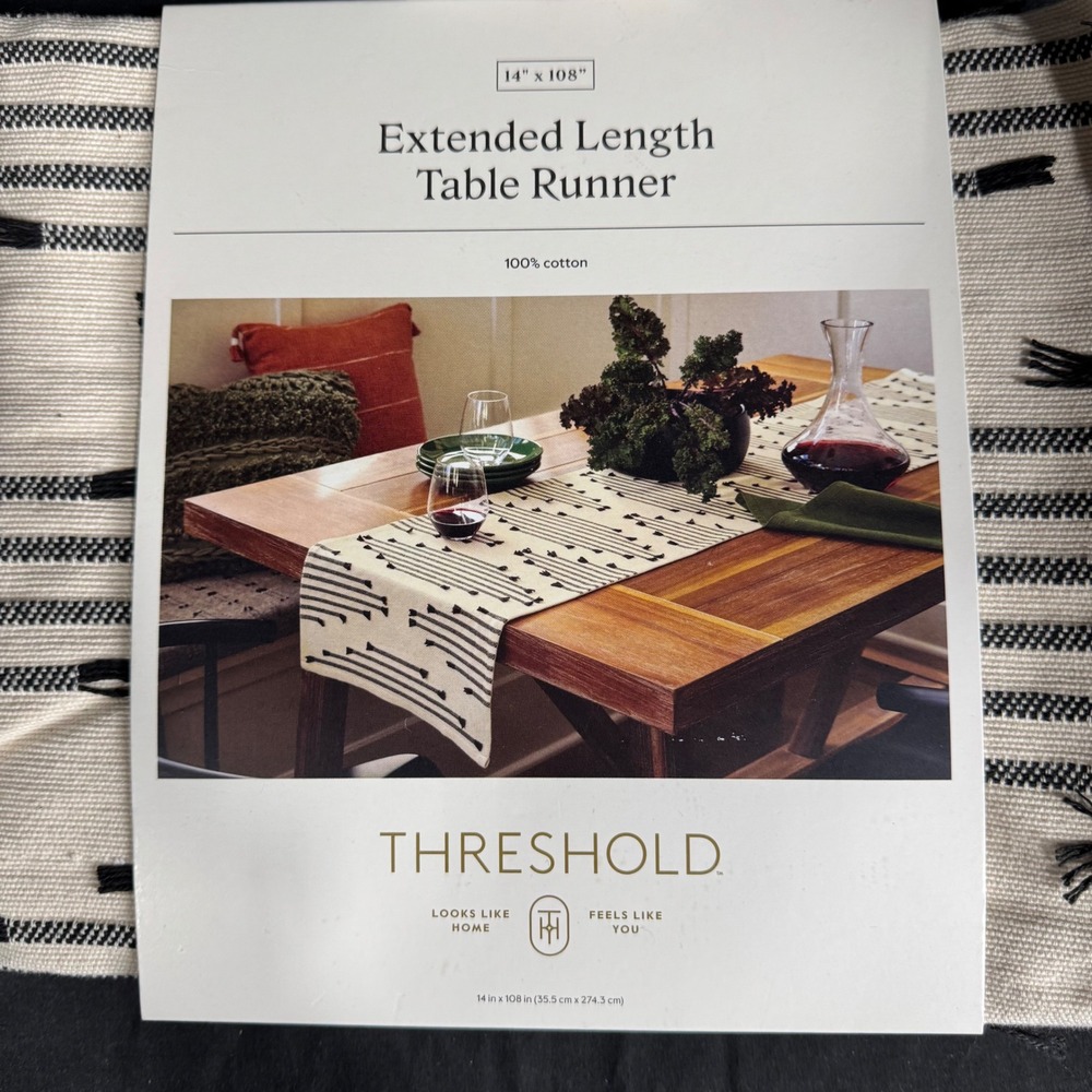 Threshold Extended Length Table Runner - Picture 2 of 7
